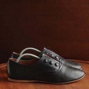 Miz Mooz Loafers WMS SZ EU 39 US 8.5 BLK Kaia Leather Flat Comfort Modern Shoes